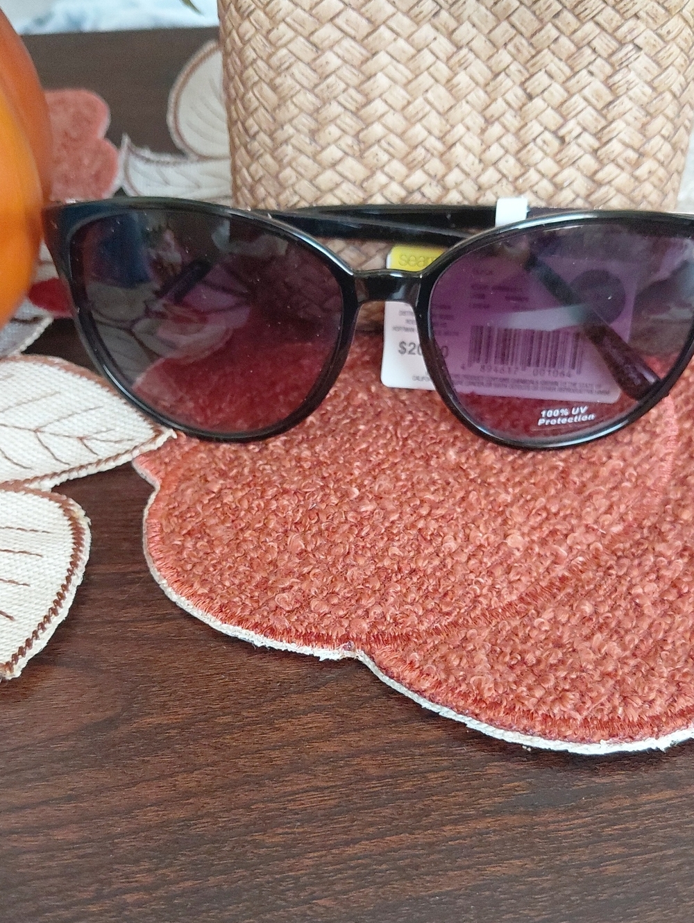Classic Black Cat-Eye Sunglasses with Purple Lenses